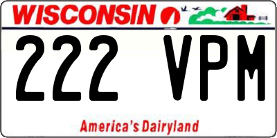 WI license plate 222VPM