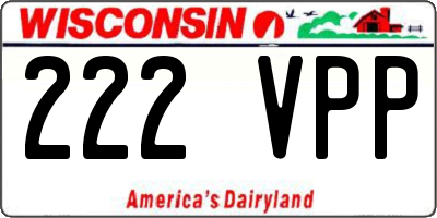 WI license plate 222VPP