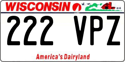 WI license plate 222VPZ