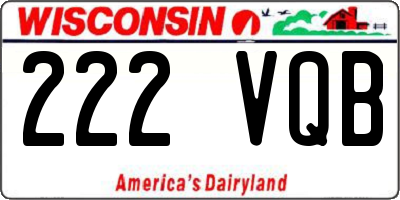 WI license plate 222VQB