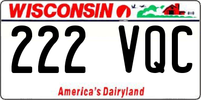 WI license plate 222VQC