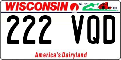 WI license plate 222VQD
