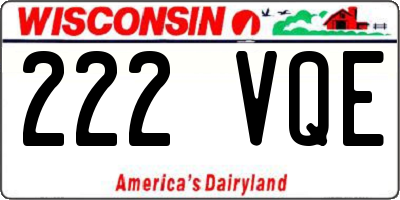 WI license plate 222VQE