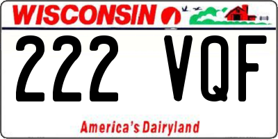 WI license plate 222VQF