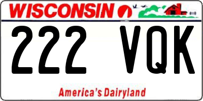 WI license plate 222VQK