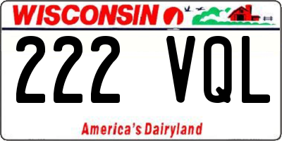 WI license plate 222VQL