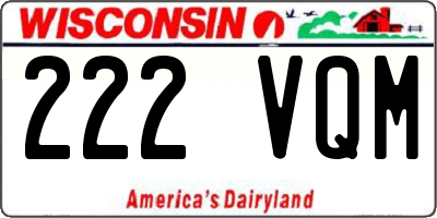 WI license plate 222VQM
