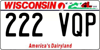 WI license plate 222VQP