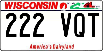 WI license plate 222VQT