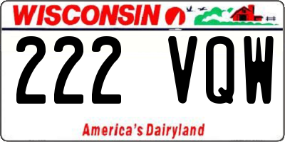 WI license plate 222VQW