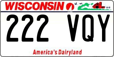 WI license plate 222VQY