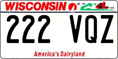 WI license plate 222VQZ