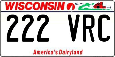 WI license plate 222VRC