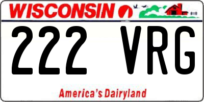 WI license plate 222VRG