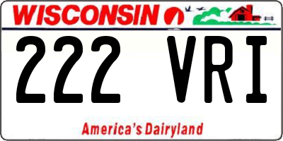 WI license plate 222VRI
