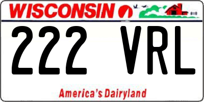 WI license plate 222VRL
