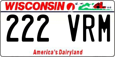 WI license plate 222VRM