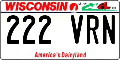 WI license plate 222VRN