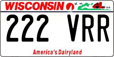 WI license plate 222VRR