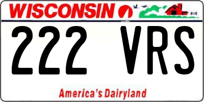 WI license plate 222VRS
