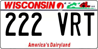 WI license plate 222VRT