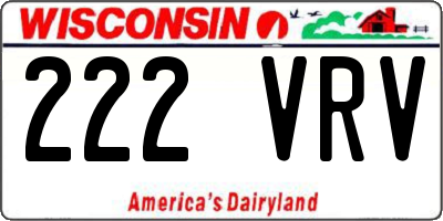 WI license plate 222VRV