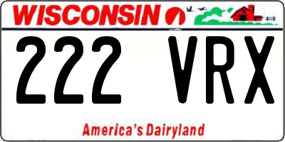 WI license plate 222VRX