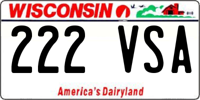 WI license plate 222VSA