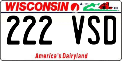 WI license plate 222VSD