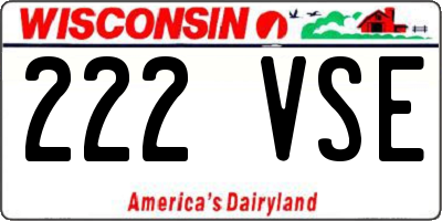WI license plate 222VSE