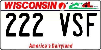 WI license plate 222VSF