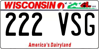 WI license plate 222VSG
