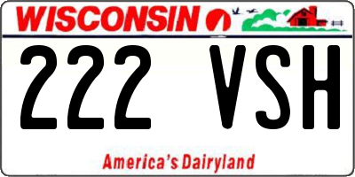 WI license plate 222VSH