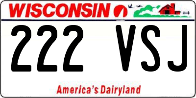 WI license plate 222VSJ