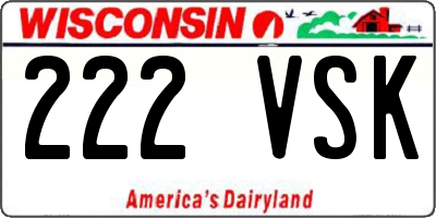 WI license plate 222VSK