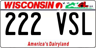 WI license plate 222VSL