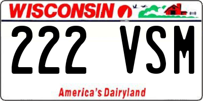 WI license plate 222VSM