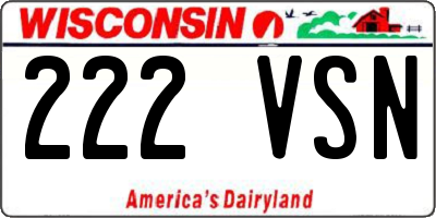 WI license plate 222VSN