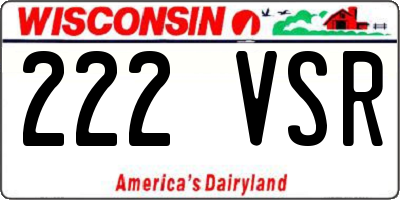 WI license plate 222VSR