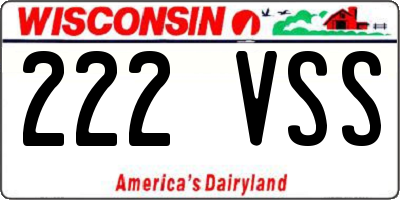 WI license plate 222VSS