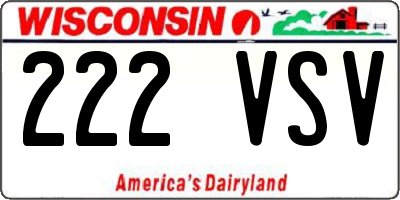 WI license plate 222VSV