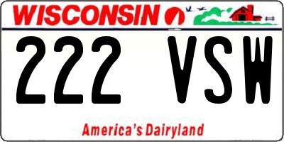 WI license plate 222VSW