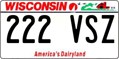WI license plate 222VSZ