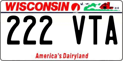 WI license plate 222VTA