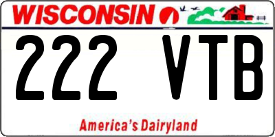 WI license plate 222VTB