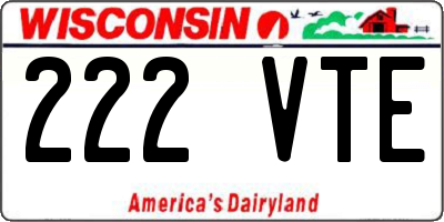 WI license plate 222VTE