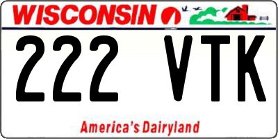 WI license plate 222VTK