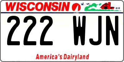 WI license plate 222WJN