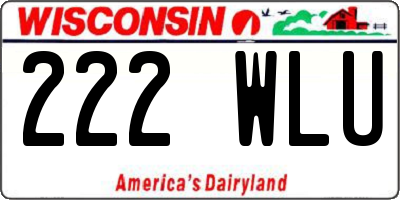 WI license plate 222WLU
