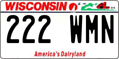 WI license plate 222WMN